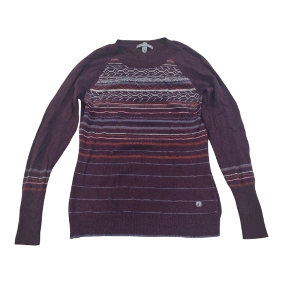 Smartwool Sweaters - Men's Elegant Burgundy Striped Sweater